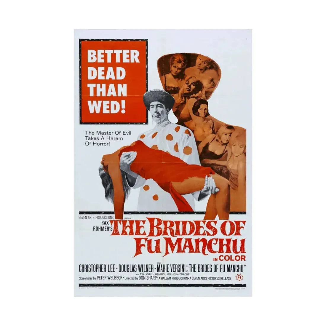 THE BRIDES OF FU MANCHU 1966 - Paper Movie Poster - The Sticker Space