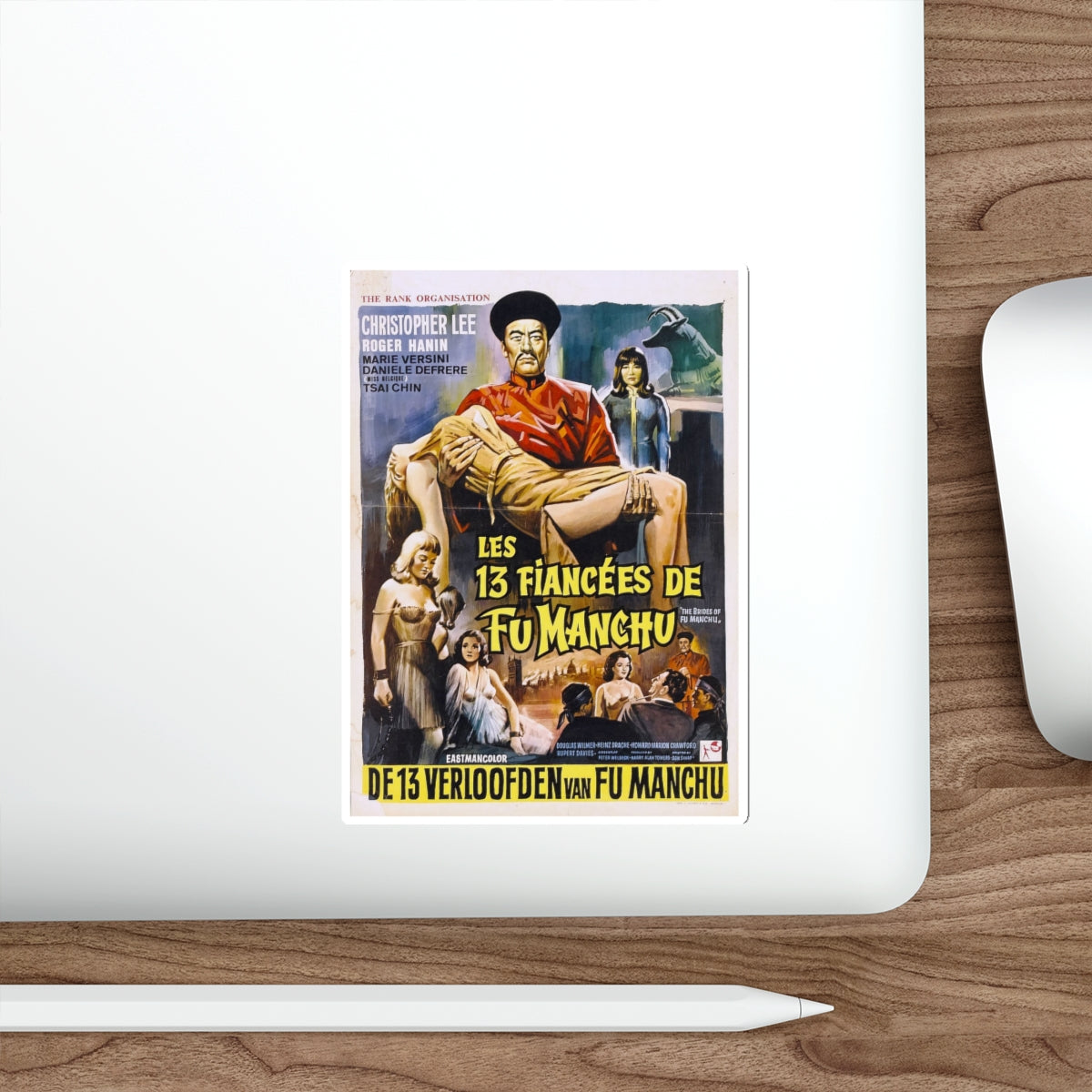 THE BRIDES OF FU MANCHU (BELGIAN) 1966 Movie Poster STICKER Vinyl Die-Cut Decal-The Sticker Space