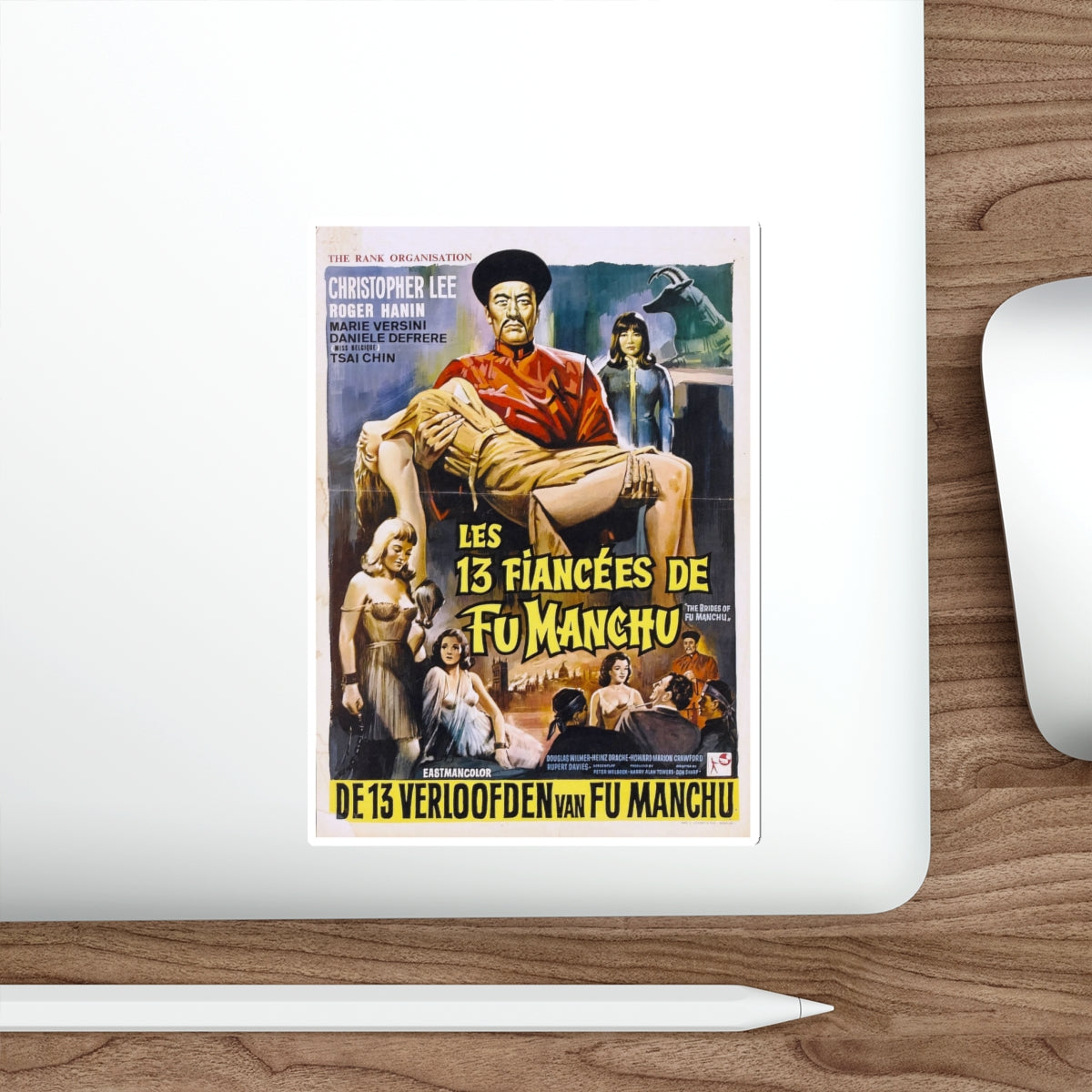 THE BRIDES OF FU MANCHU (BELGIAN) 1966 Movie Poster STICKER Vinyl Die-Cut Decal-The Sticker Space