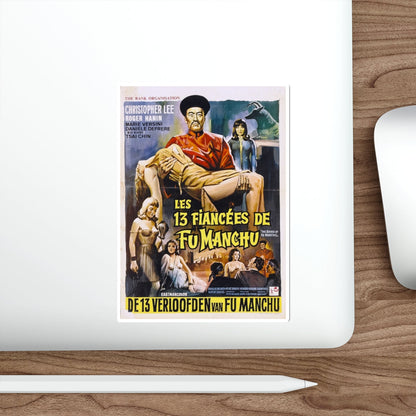 THE BRIDES OF FU MANCHU (BELGIAN) 1966 Movie Poster STICKER Vinyl Die-Cut Decal-The Sticker Space