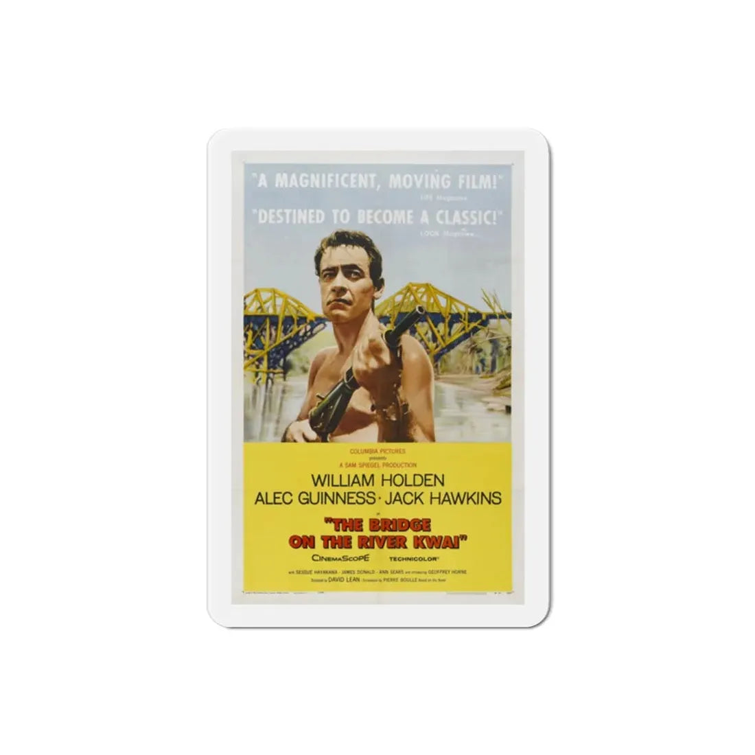 The Bridge on the River Kwai 1957 Movie Poster Refrigerator Magnet 2 Inch - The Sticker Space