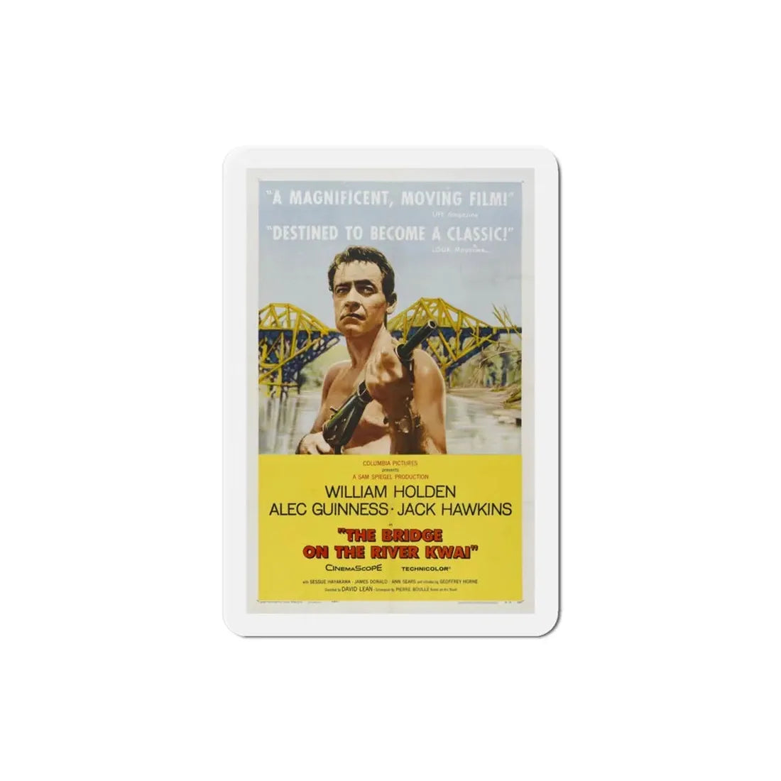 The Bridge on the River Kwai 1957 Movie Poster Refrigerator Magnet 3 Inch - The Sticker Space
