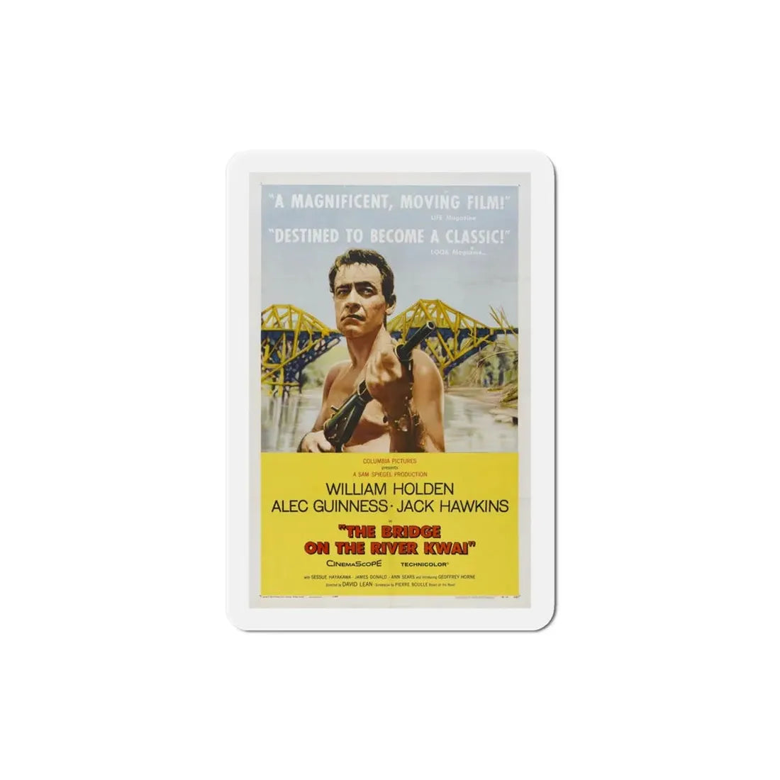 The Bridge on the River Kwai 1957 Movie Poster Refrigerator Magnet 4 Inch - The Sticker Space