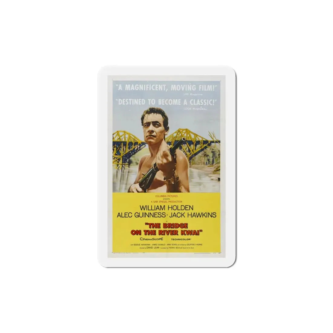 The Bridge on the River Kwai 1957 Movie Poster Refrigerator Magnet 5 Inch - The Sticker Space