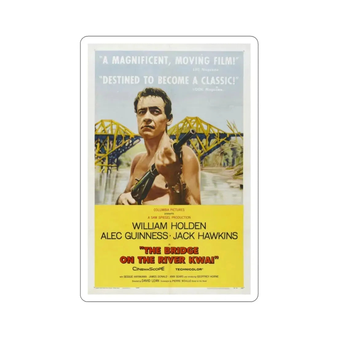 The Bridge on the River Kwai 1957 Movie Poster STICKER Vinyl Die-Cut Decal 2 Inch - The Sticker Space