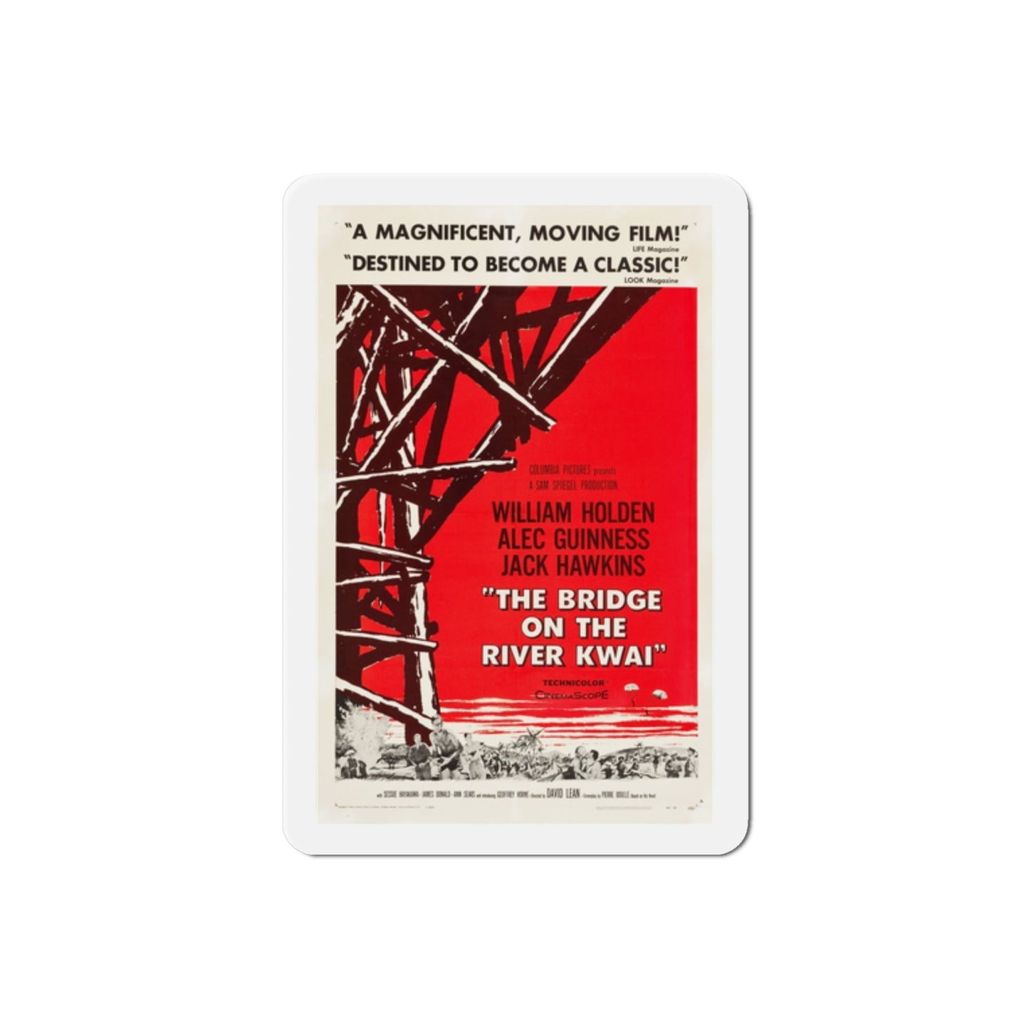 The Bridge on the River Kwai 1957 v2 Movie Poster Die-Cut Magnet-2 Inch-The Sticker Space
