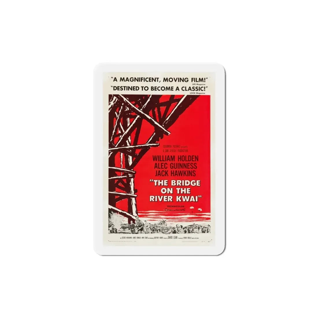 The Bridge on the River Kwai 1957 v2 Movie Poster Refrigerator Magnet 5 Inch - The Sticker Space