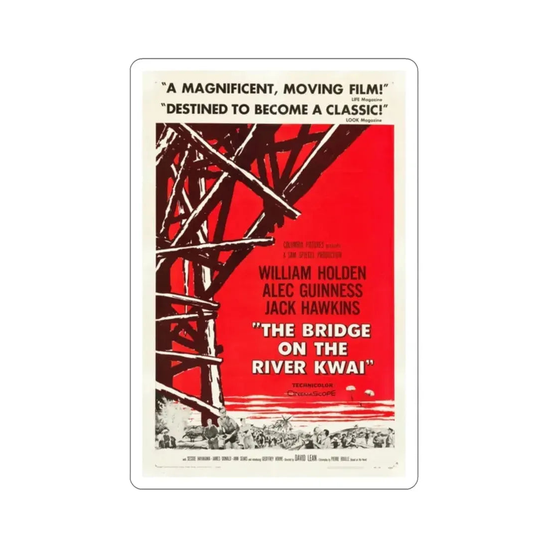 The Bridge on the River Kwai 1957 v2 Movie Poster STICKER Vinyl Die-Cut Decal 2 Inch - The Sticker Space