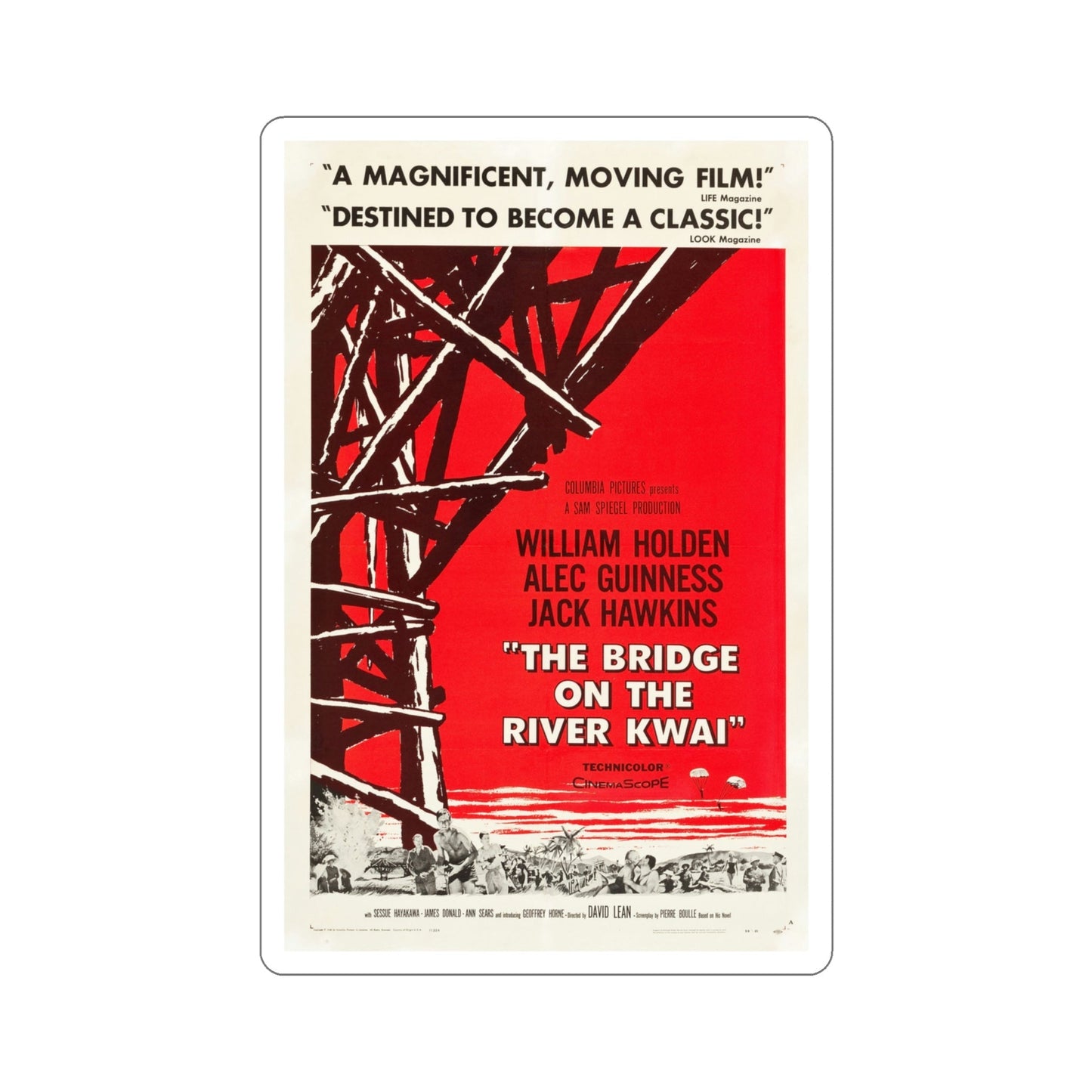 The Bridge on the River Kwai 1957 v2 Movie Poster STICKER Vinyl Die-Cut Decal-4 Inch-The Sticker Space