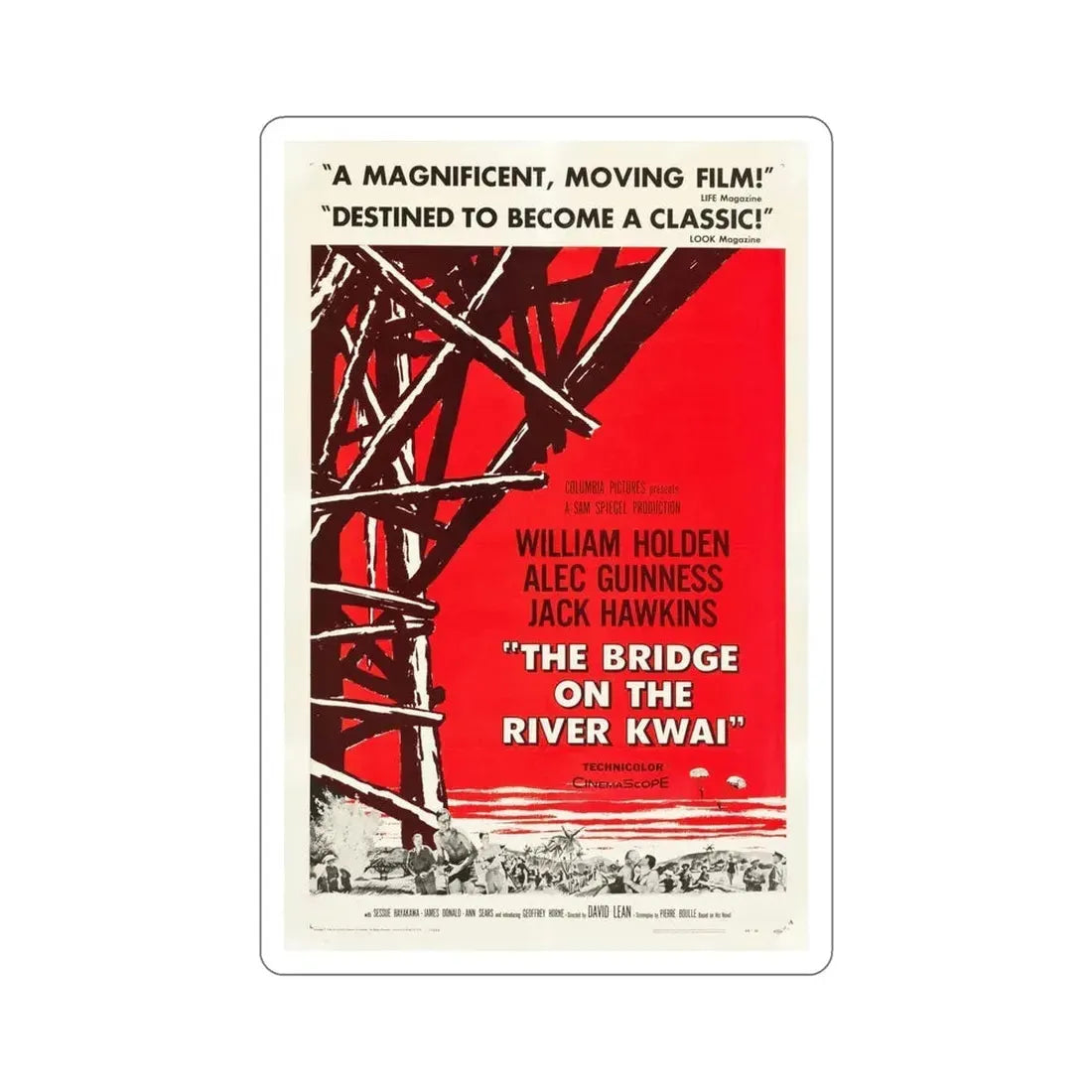 The Bridge on the River Kwai 1957 v2 Movie Poster STICKER Vinyl Die-Cut Decal 6 Inch - The Sticker Space