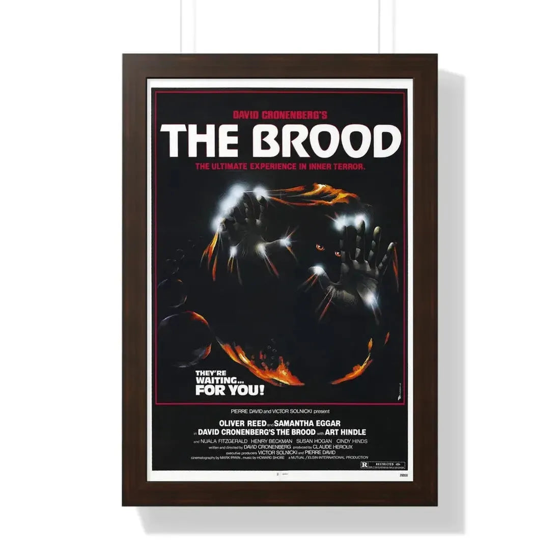 THE BROOD 1979 - Framed Movie Poster 16″ x 24″ Walnut - The Sticker Space