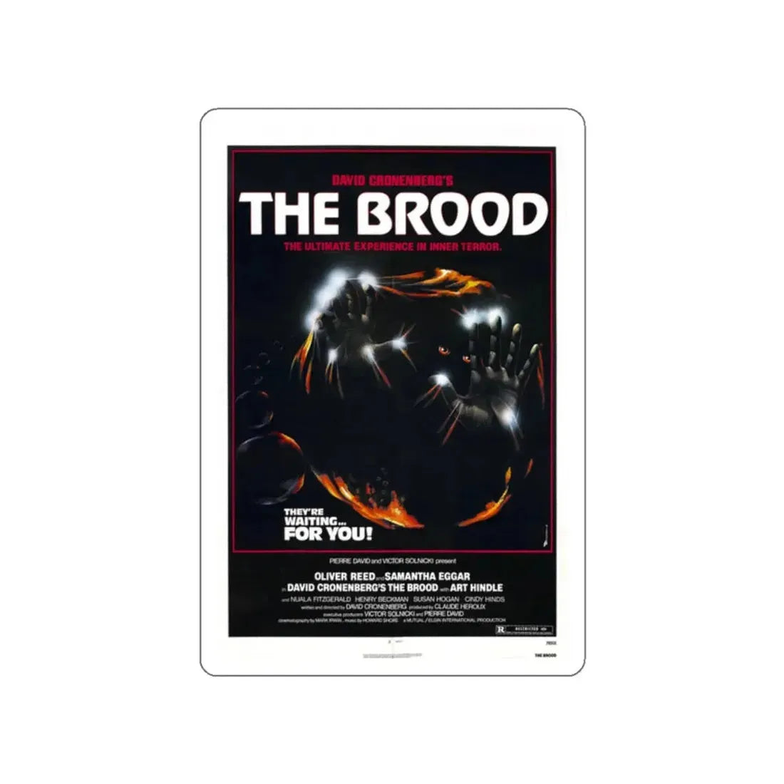 THE BROOD 1979 Movie Poster STICKER Vinyl Die-Cut Decal 2 Inch - The Sticker Space