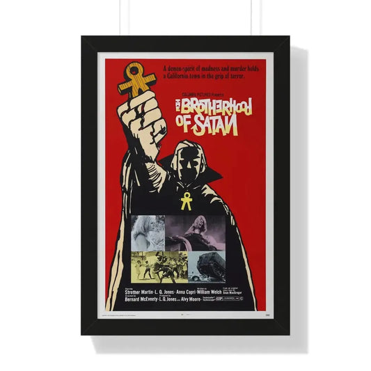 THE BROTHERHOOD OF SATAN 1971 - Framed Movie Poster 16″ x 24″ Black - The Sticker Space
