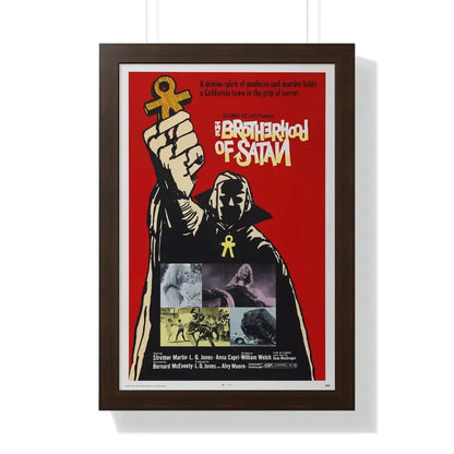 THE BROTHERHOOD OF SATAN 1971 - Framed Movie Poster 16″ x 24″ Walnut - The Sticker Space