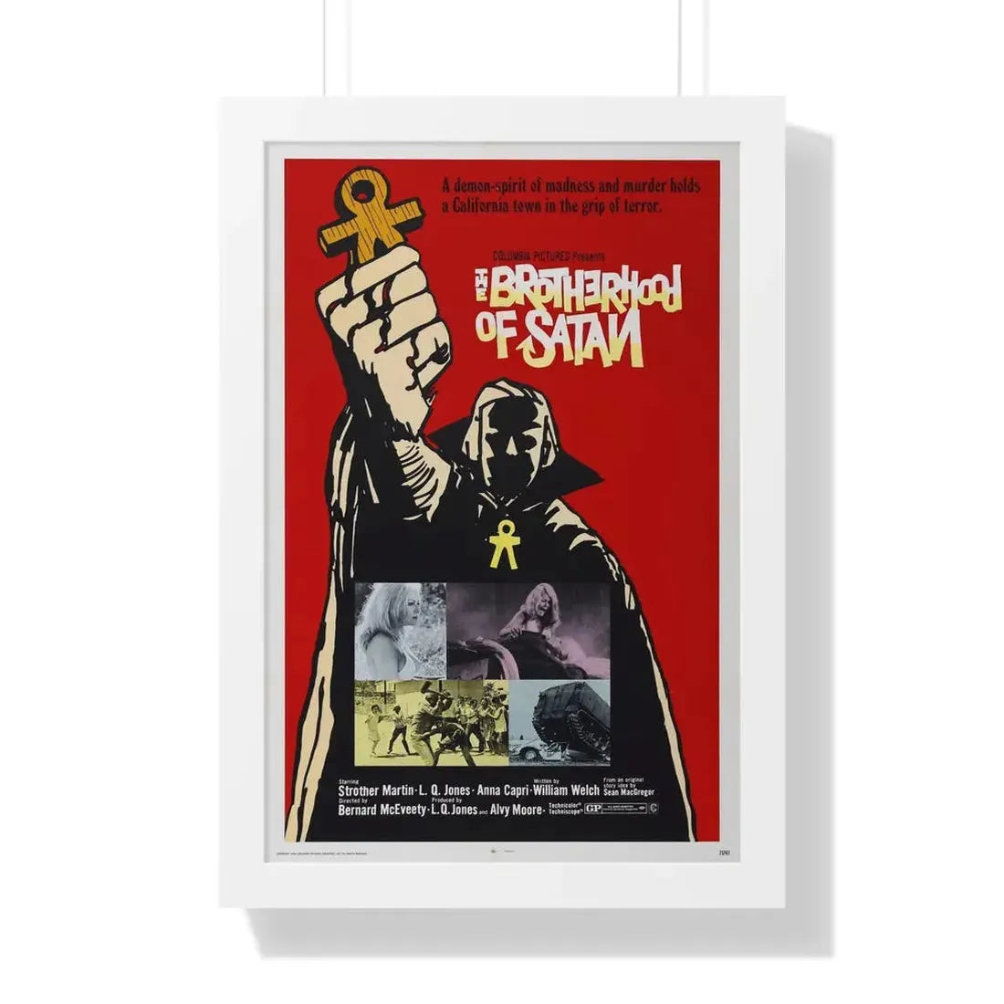 THE BROTHERHOOD OF SATAN 1971 - Framed Movie Poster 16″ x 24″ White - The Sticker Space