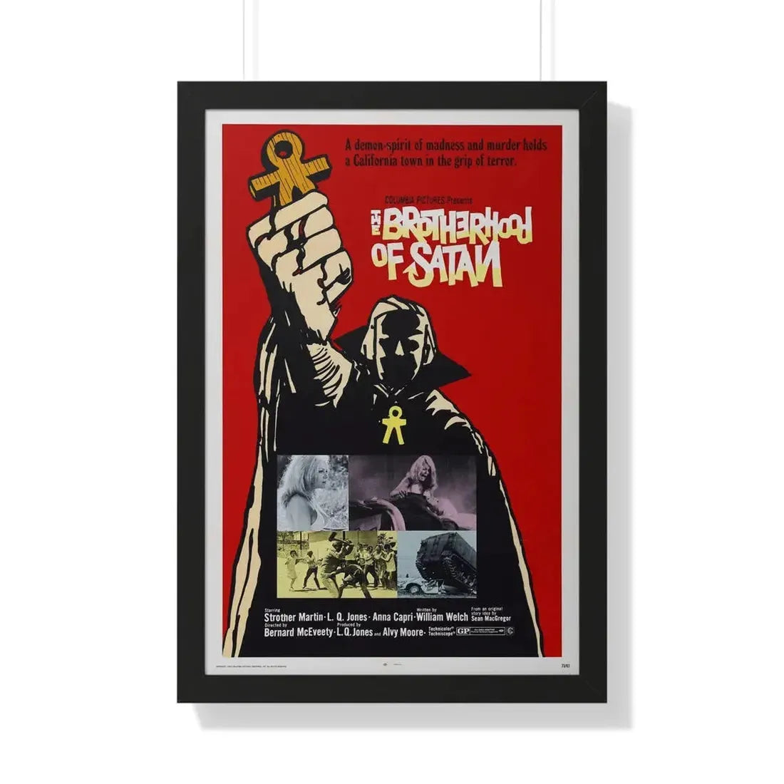 THE BROTHERHOOD OF SATAN 1971 - Framed Movie Poster 20" x 30" Black - The Sticker Space