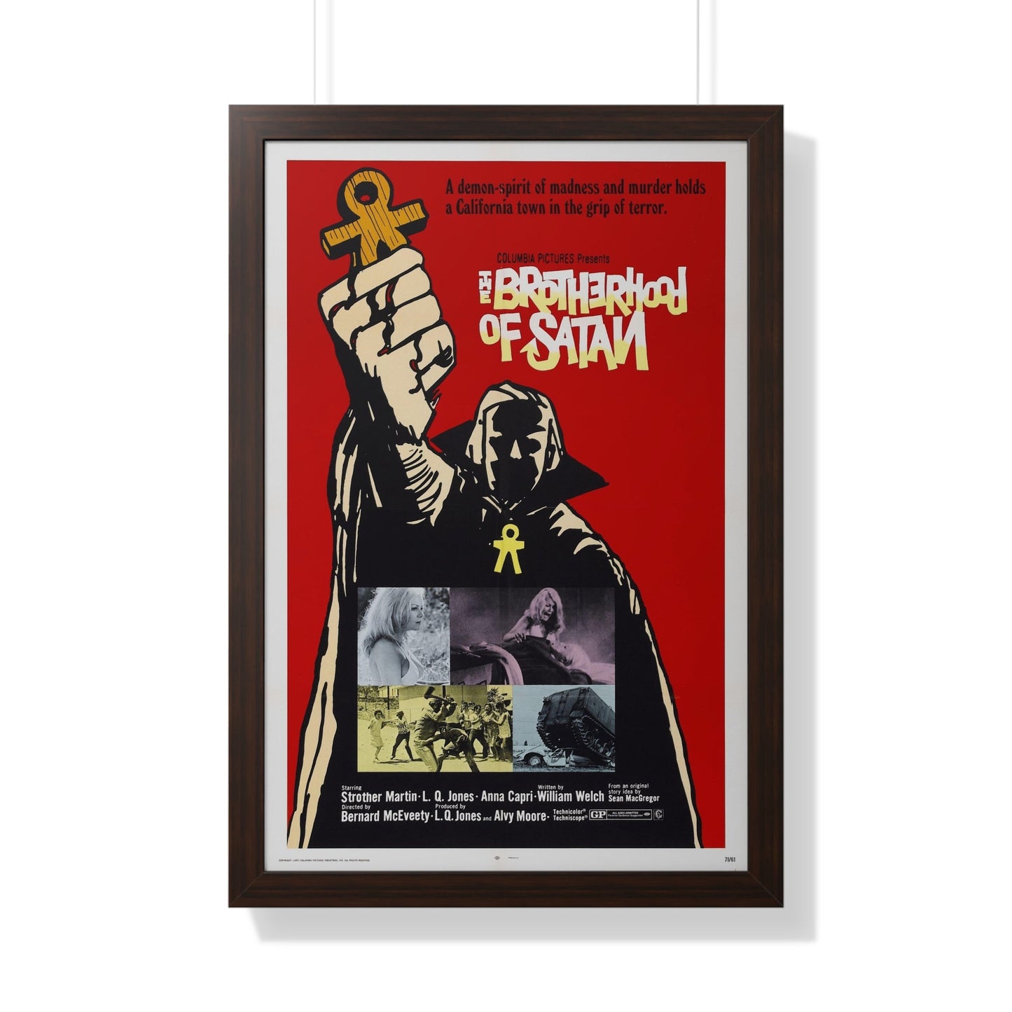 THE BROTHERHOOD OF SATAN 1971 - Framed Movie Poster-20" x 30"-The Sticker Space