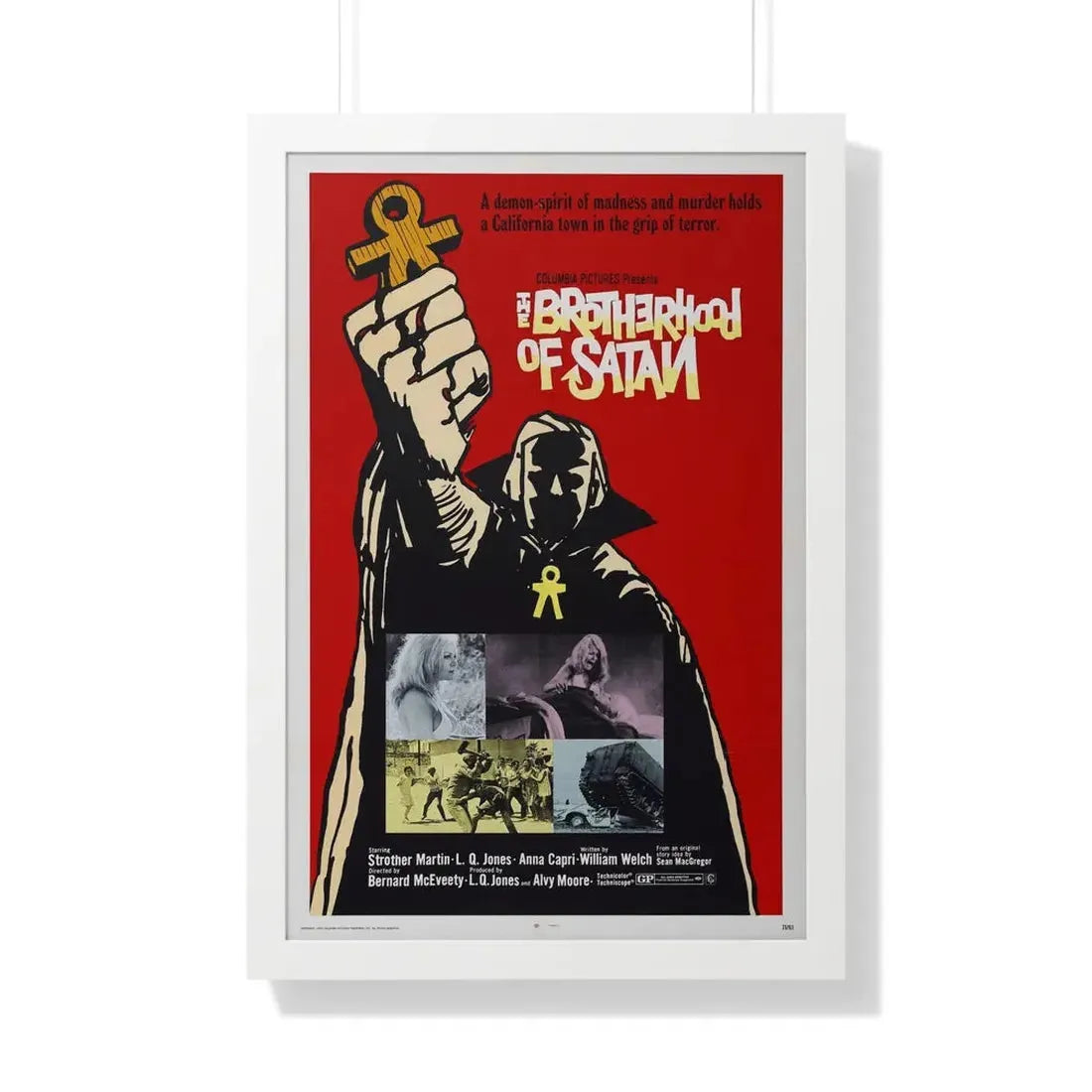 THE BROTHERHOOD OF SATAN 1971 - Framed Movie Poster 20" x 30" White - The Sticker Space
