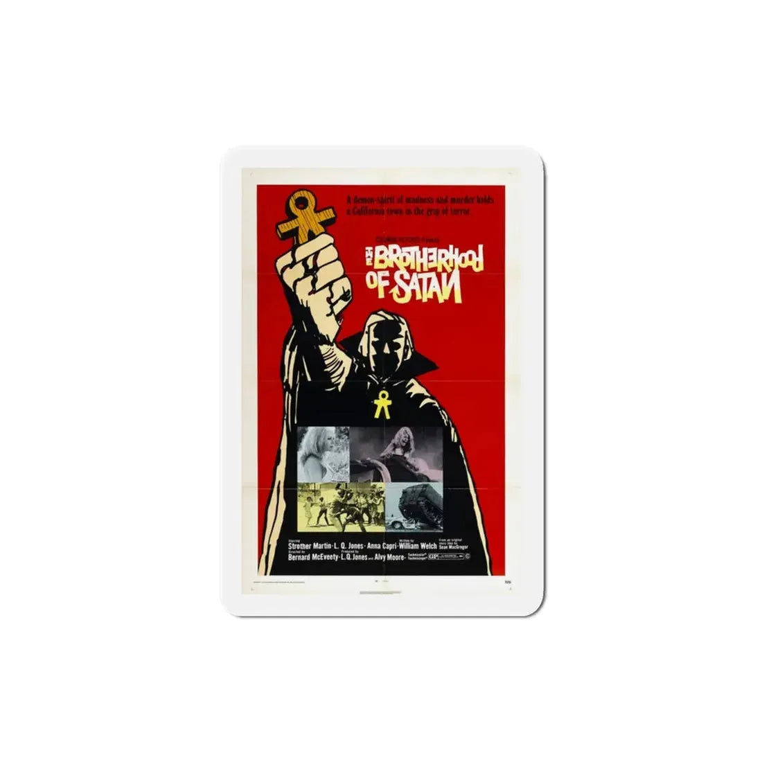 The Brotherhood of Satan 1971 Movie Poster Refrigerator Magnet 3 Inch - The Sticker Space