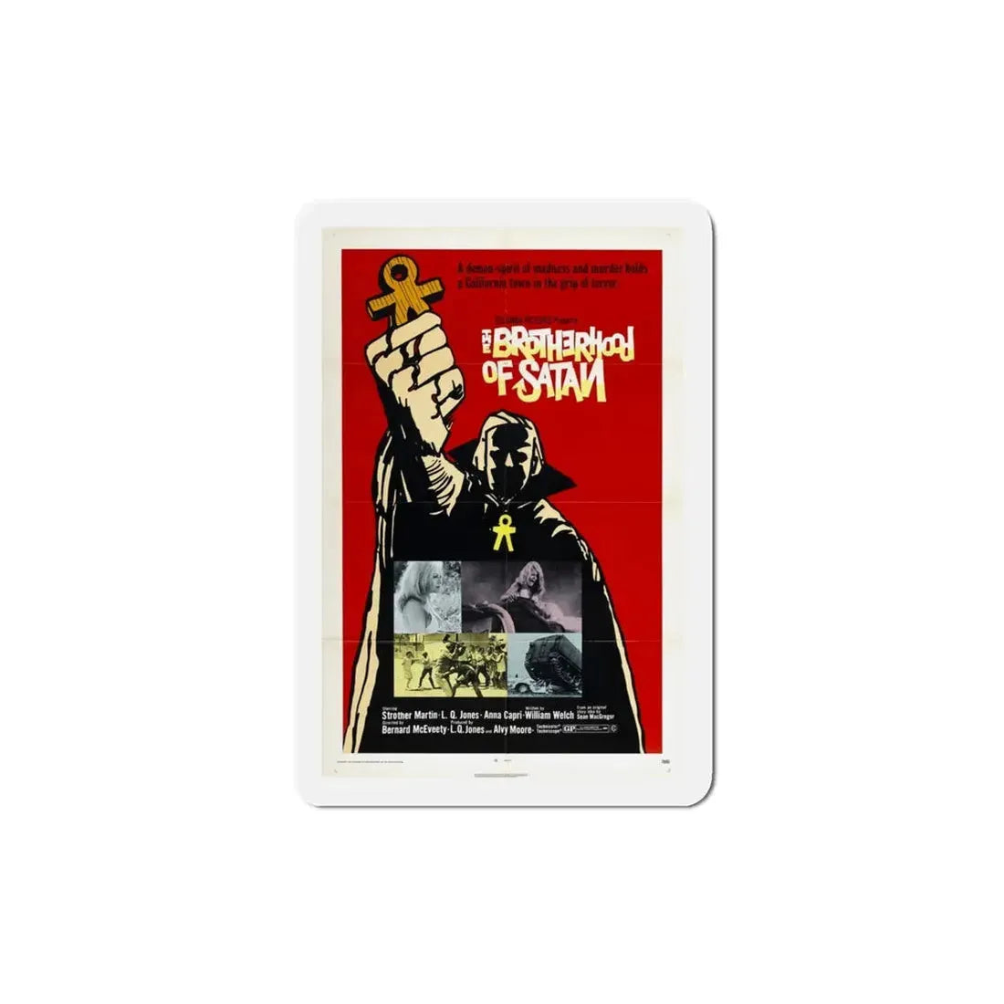 The Brotherhood of Satan 1971 Movie Poster Refrigerator Magnet 4 Inch - The Sticker Space