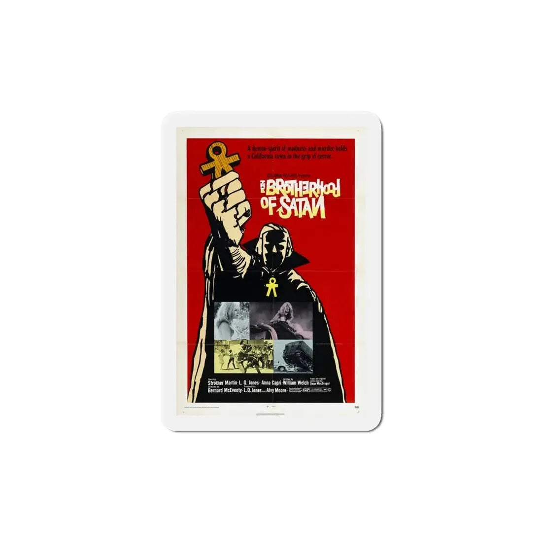 The Brotherhood of Satan 1971 Movie Poster Refrigerator Magnet 6 Inch - The Sticker Space