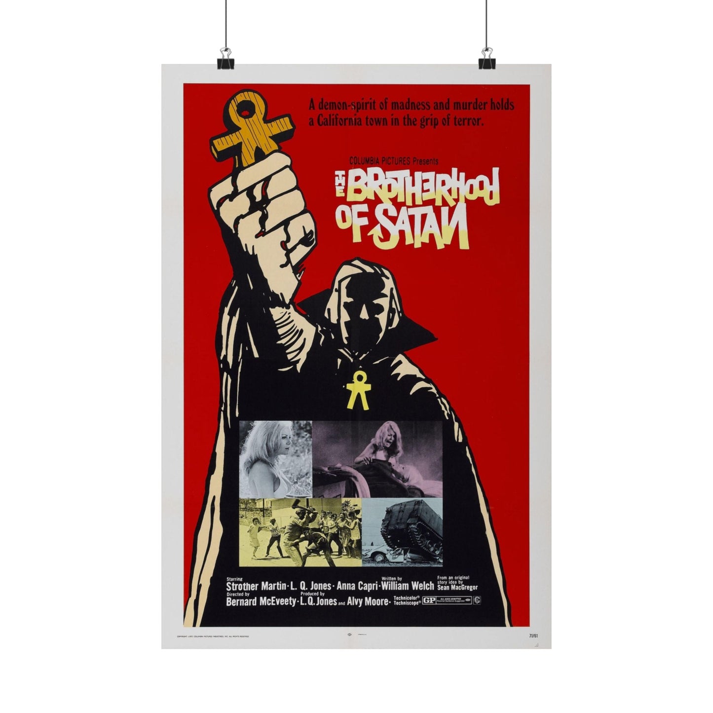 THE BROTHERHOOD OF SATAN 1971 - Paper Movie Poster-16″ x 24″-The Sticker Space