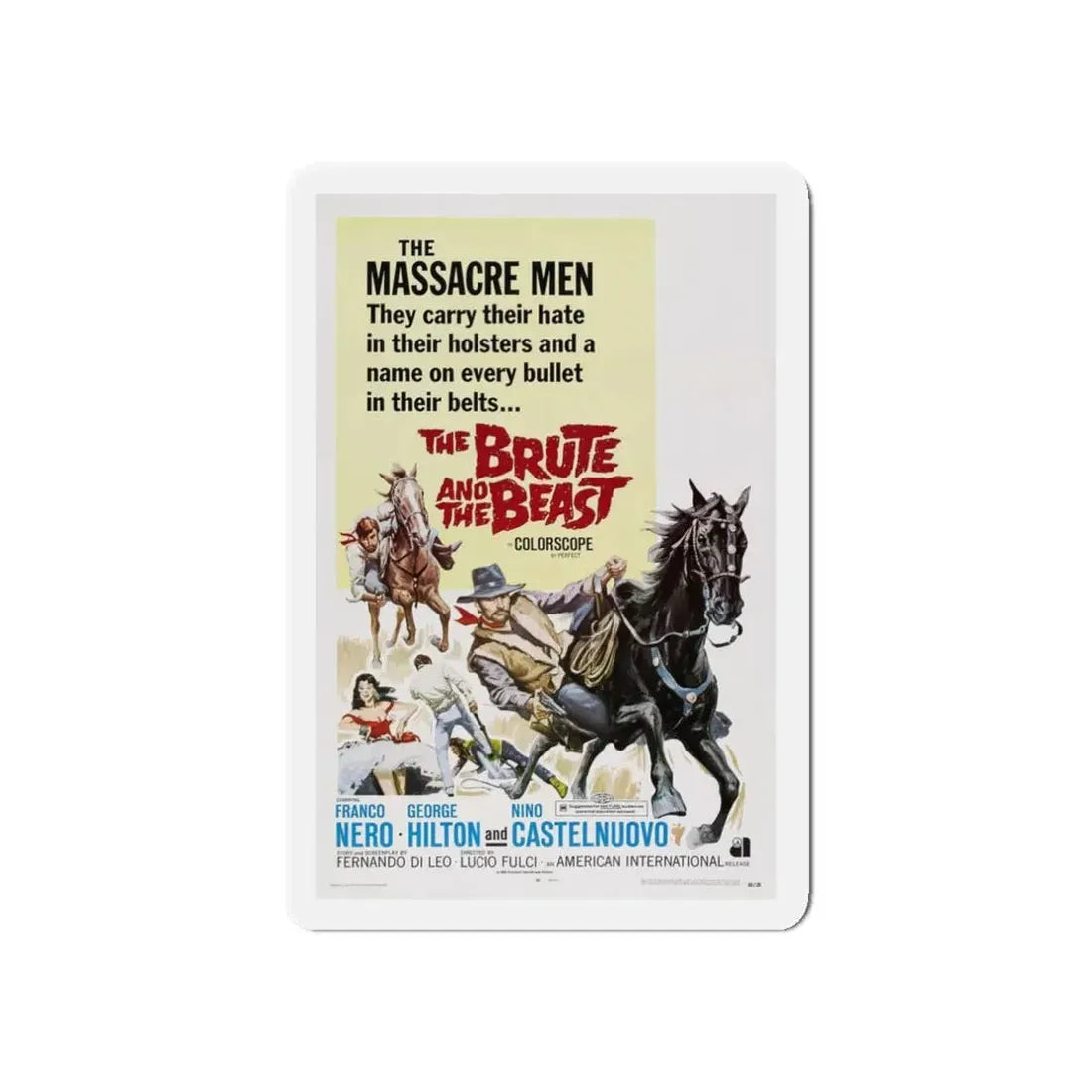 THE BRUTE AND THE BEAST 1966 Movie Poster - Refrigerator Magnet 3 Inch Die-Cut - The Sticker Space
