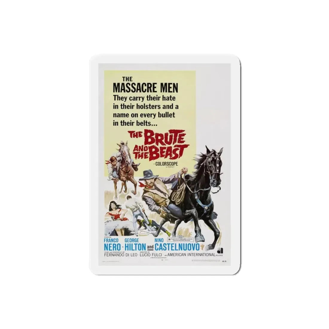 THE BRUTE AND THE BEAST 1966 Movie Poster - Refrigerator Magnet 6 Inch Die-Cut - The Sticker Space