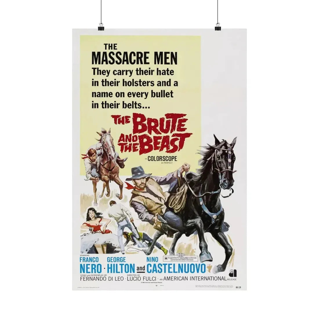 THE BRUTE AND THE BEAST 1966 - Paper Movie Poster 20″ x 30″ Matte - The Sticker Space