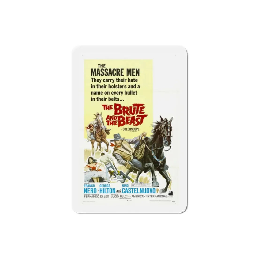 The Brute and the Beast 1968 Movie Poster Refrigerator Magnet 2 Inch - The Sticker Space