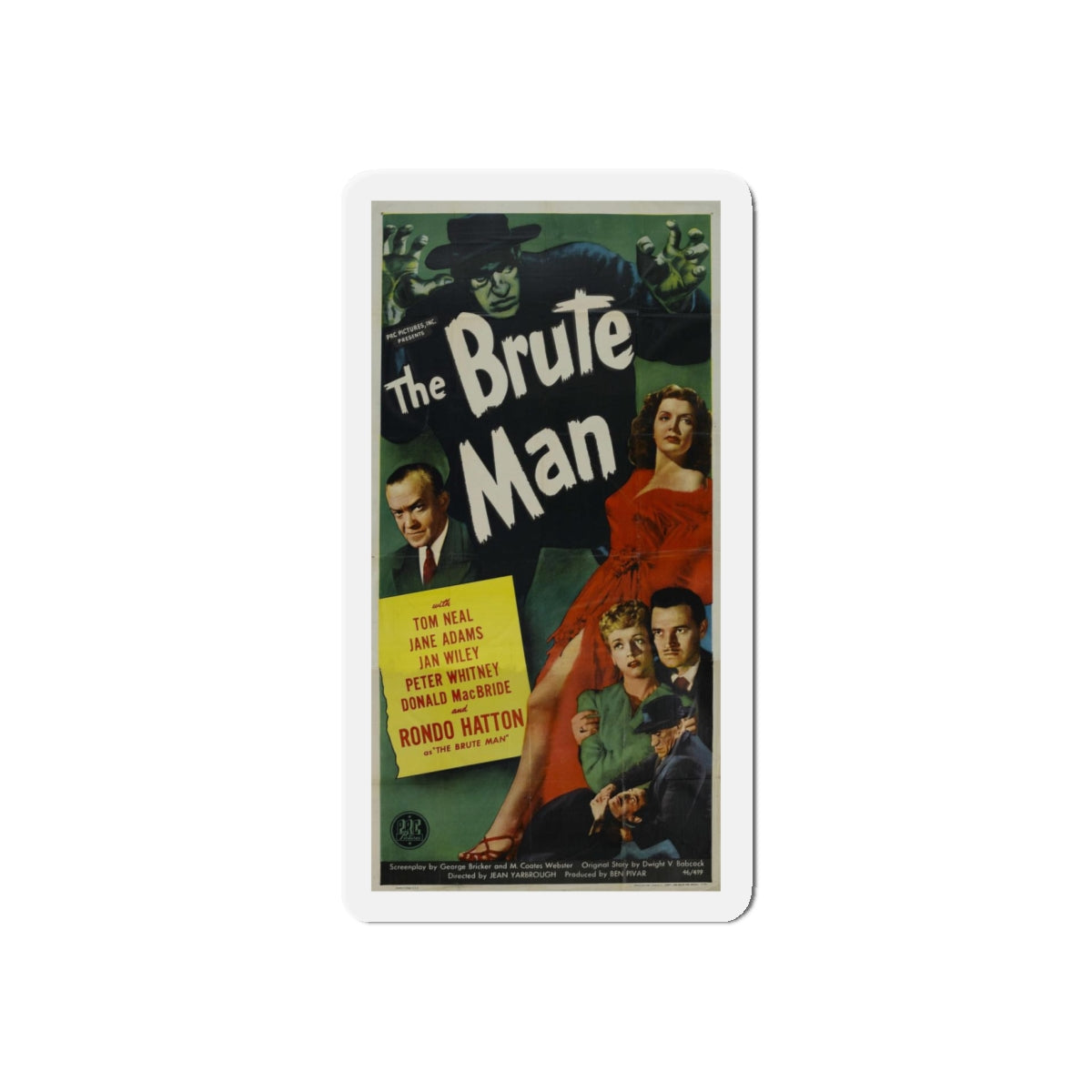 THE BRUTE MAN 1946 Movie Poster - Refrigerator Magnet-4" x 4"-The Sticker Space