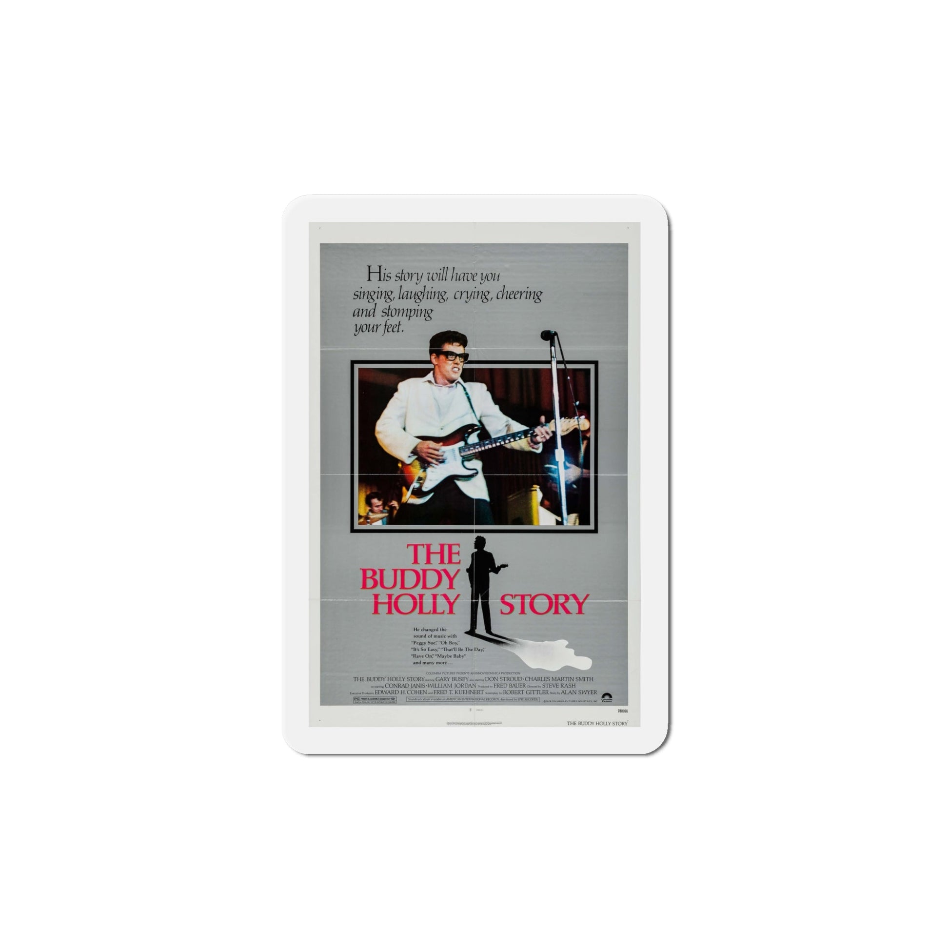 The Buddy Holly Story 1978 Movie Poster Die-Cut Magnet-6 × 6"-The Sticker Space