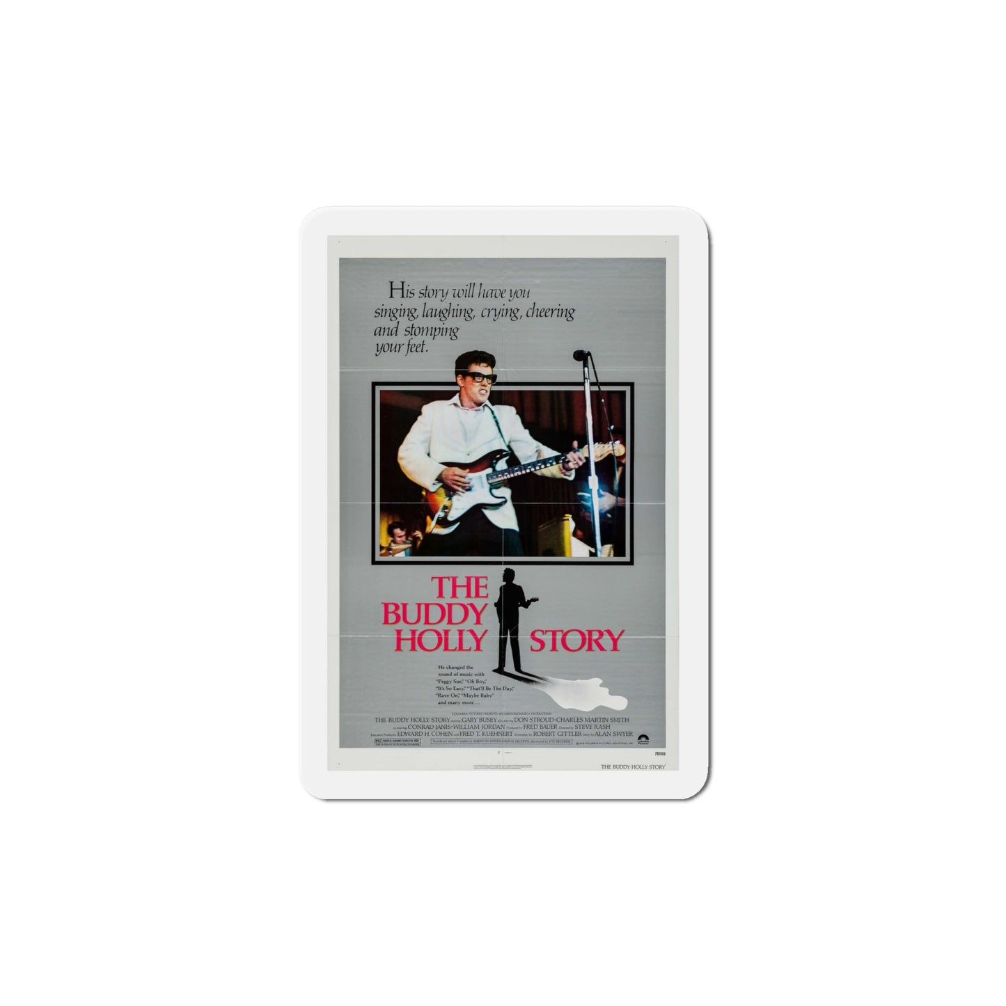 The Buddy Holly Story 1978 Movie Poster Die-Cut Magnet-6 × 6"-The Sticker Space