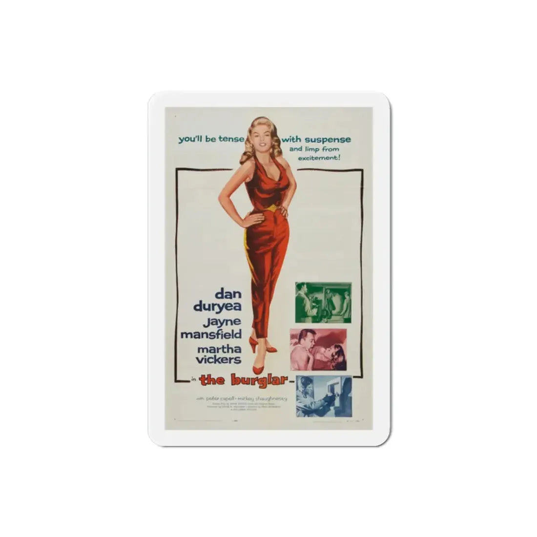 The Burglar 1957 Movie Poster Refrigerator Magnet 2 Inch - The Sticker Space
