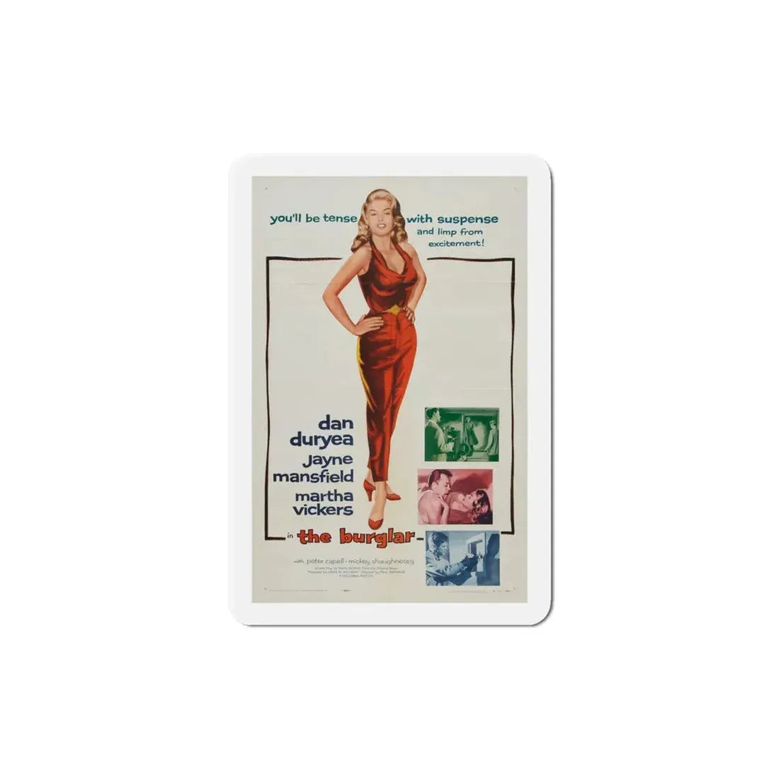 The Burglar 1957 Movie Poster Refrigerator Magnet 5 Inch - The Sticker Space