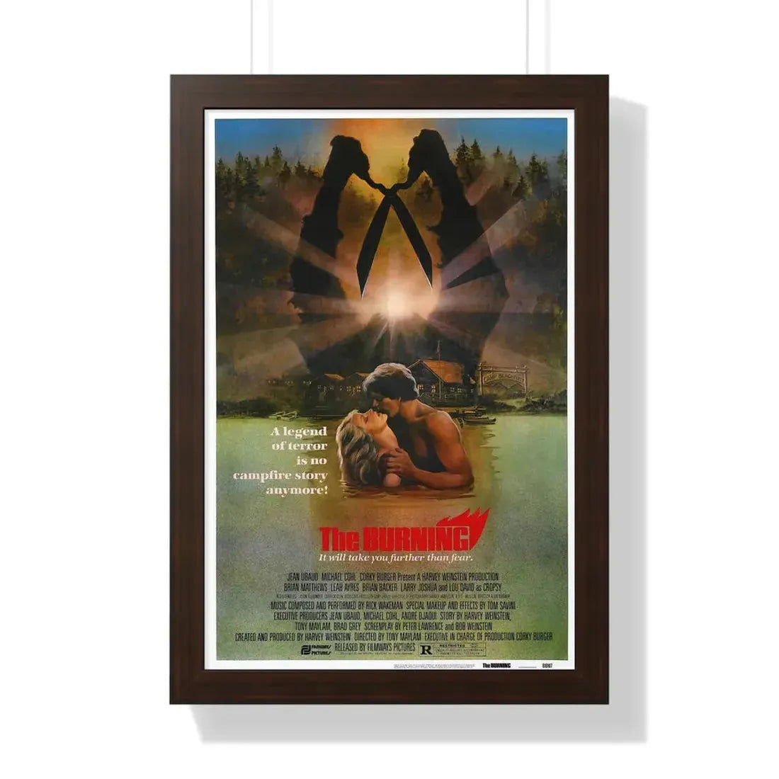 THE BURNING 1981 - Framed Movie Poster 16″ x 24″ Walnut - The Sticker Space