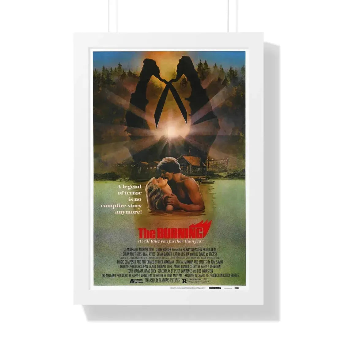 THE BURNING 1981 - Framed Movie Poster 16″ x 24″ White - The Sticker Space