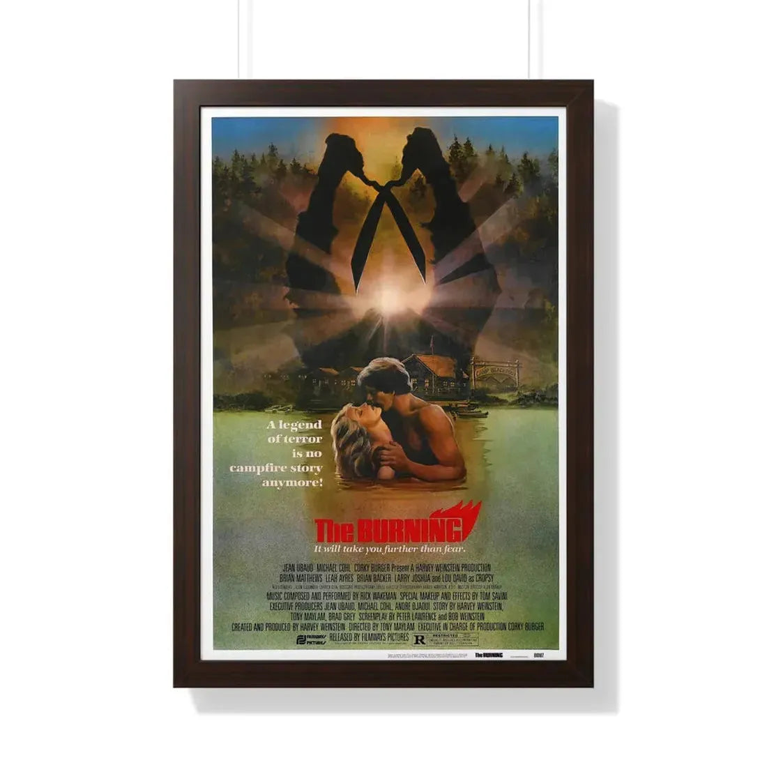 THE BURNING 1981 - Framed Movie Poster 20" x 30" Walnut - The Sticker Space