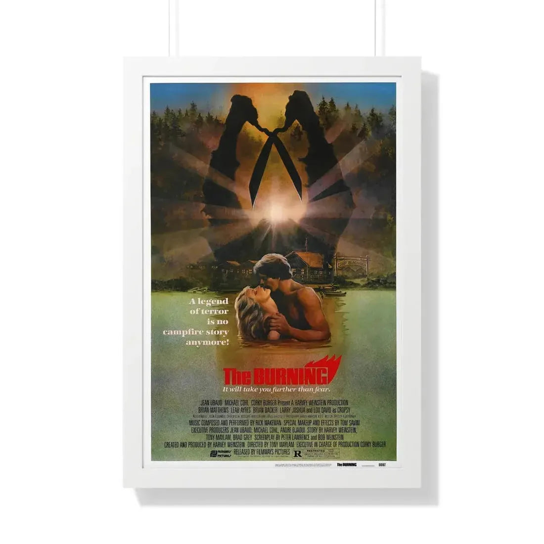 THE BURNING 1981 - Framed Movie Poster 20" x 30" White - The Sticker Space