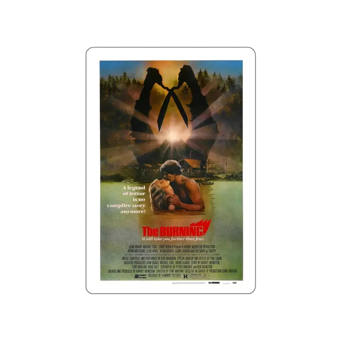 THE BURNING 1981 Movie Poster STICKER Vinyl Die-Cut Decal 5 Inch - The Sticker Space