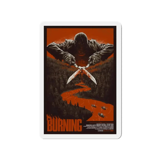 THE BURNING (MONDO) 1981 Movie Poster - Refrigerator Magnet 2 Inch Die-Cut - The Sticker Space