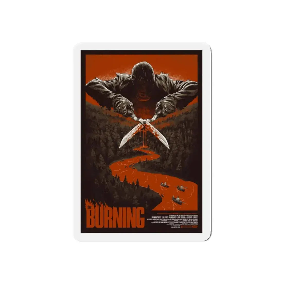 THE BURNING (MONDO) 1981 Movie Poster - Refrigerator Magnet 3 Inch Die-Cut - The Sticker Space