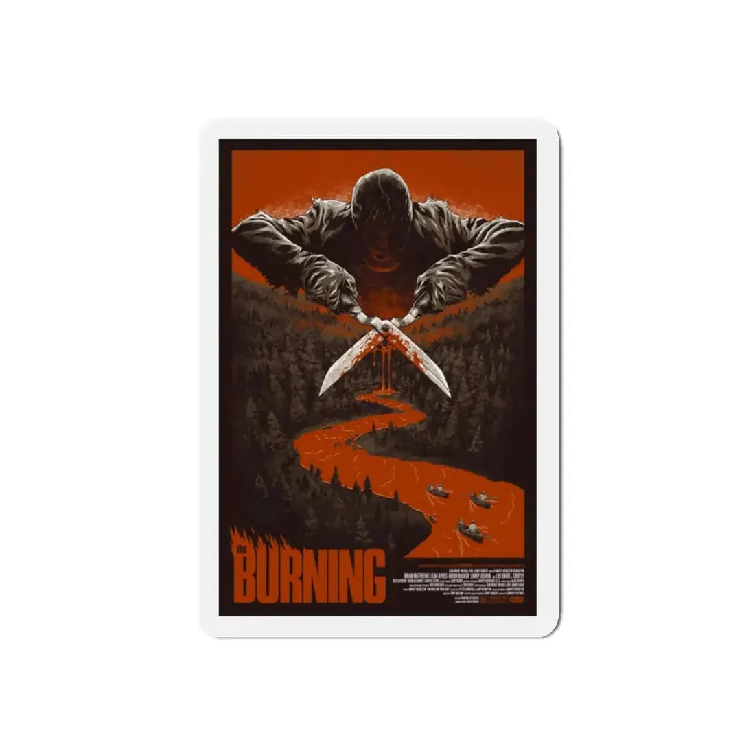 THE BURNING (MONDO) 1981 Movie Poster - Refrigerator Magnet 4 Inch Die-Cut - The Sticker Space