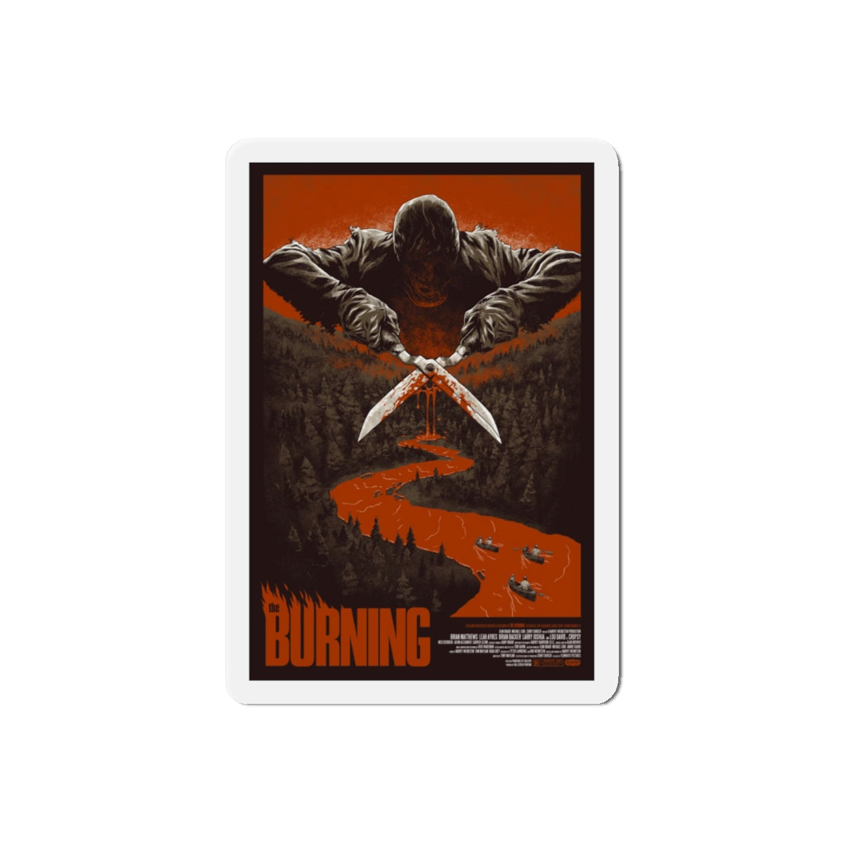 THE BURNING (MONDO) 1981 Movie Poster - Refrigerator Magnet-6" × 6"-The Sticker Space