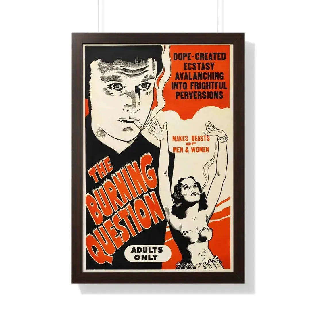 THE BURNING QUESTION (REEFER MADNESS) 1936 - Framed Movie Poster 20" x 30" Walnut - The Sticker Space