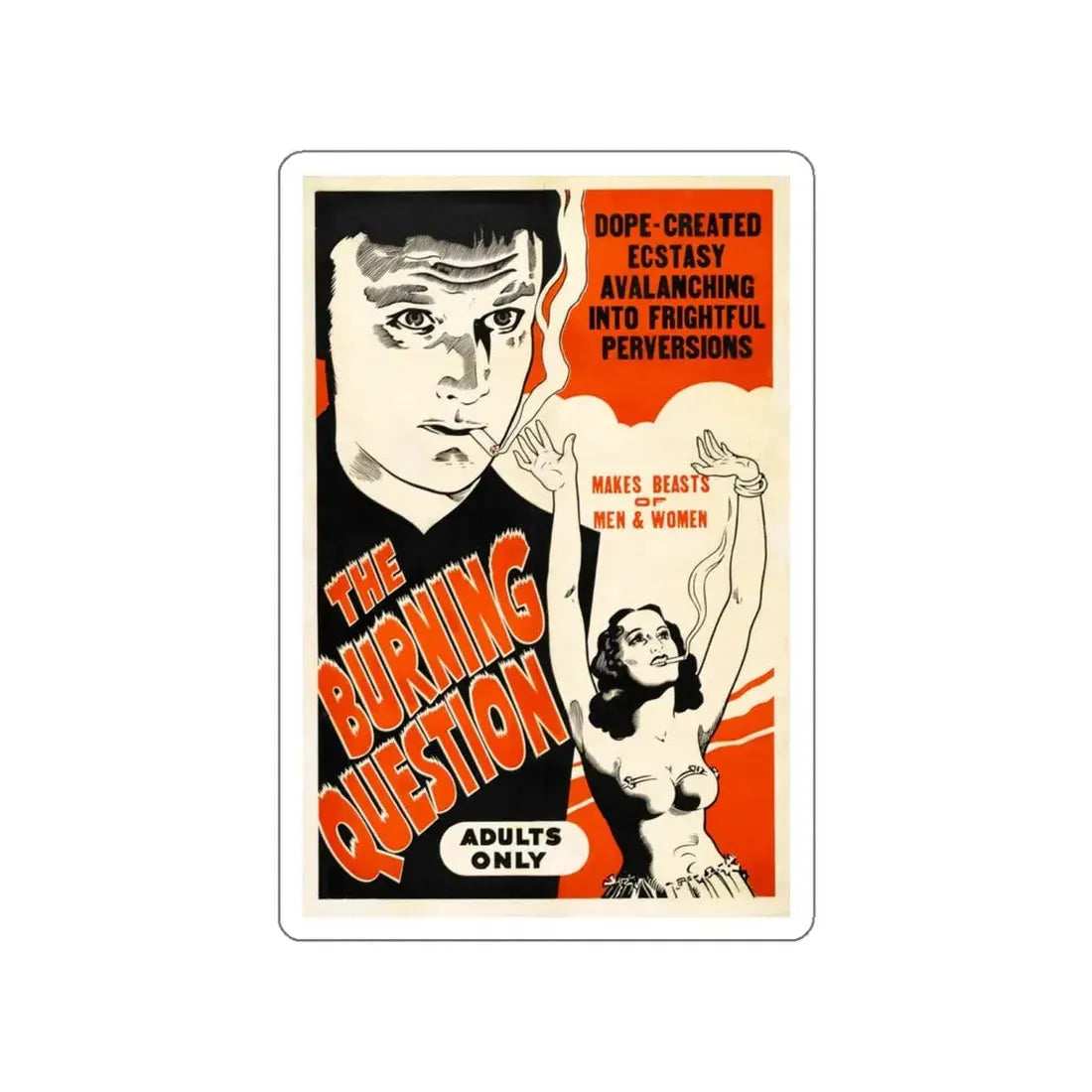 THE BURNING QUESTION (REEFER MADNESS) 1936 Movie Poster STICKER Vinyl Die-Cut Decal 4 Inch - The Sticker Space