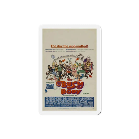 The Busy Body 1967 Movie Poster Refrigerator Magnet 2 Inch - The Sticker Space
