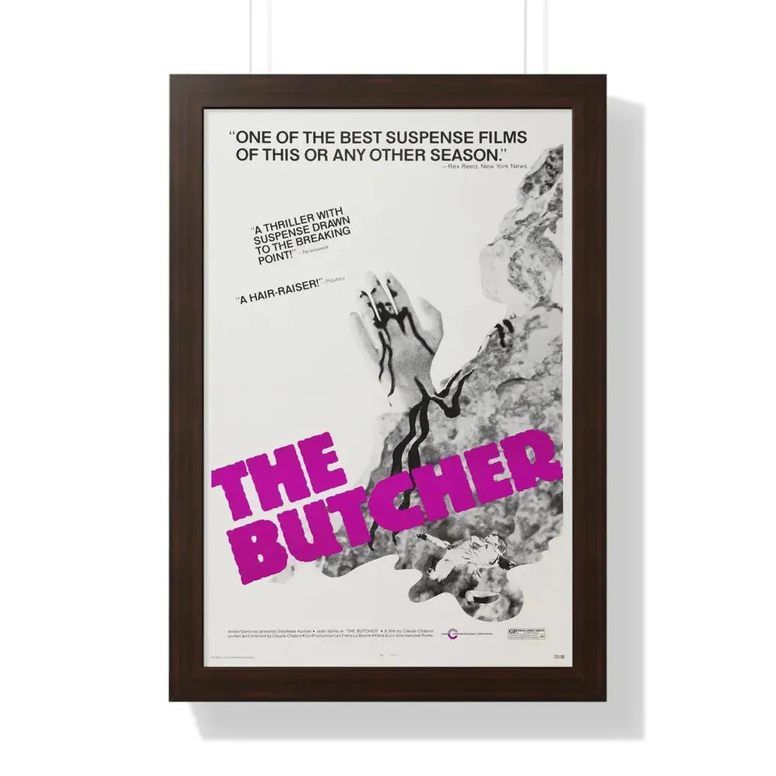 THE BUTCHER 1970 - Framed Movie Poster 16″ x 24″ Walnut - The Sticker Space