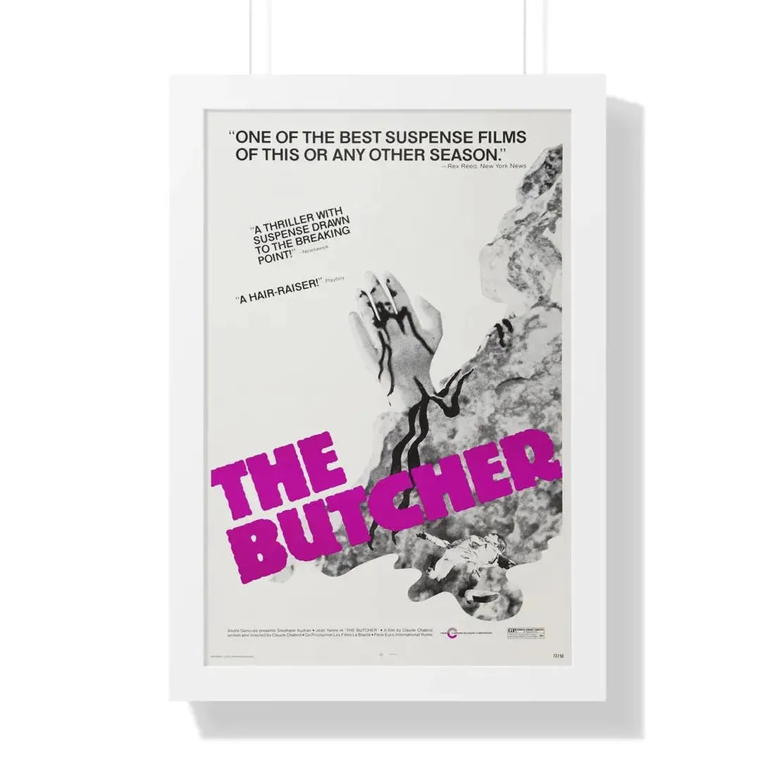 THE BUTCHER 1970 - Framed Movie Poster 16″ x 24″ White - The Sticker Space