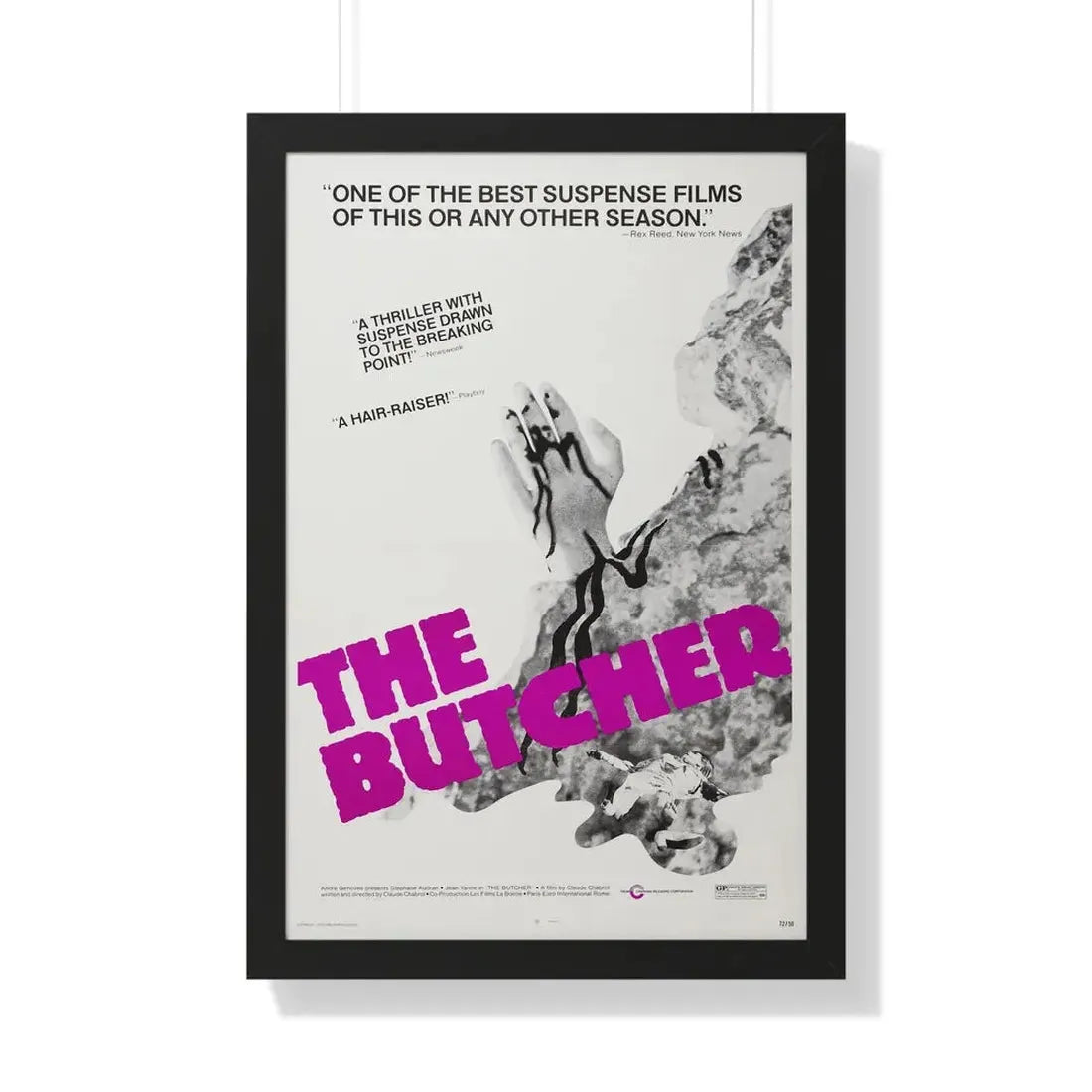 THE BUTCHER 1970 - Framed Movie Poster 20" x 30" Black - The Sticker Space
